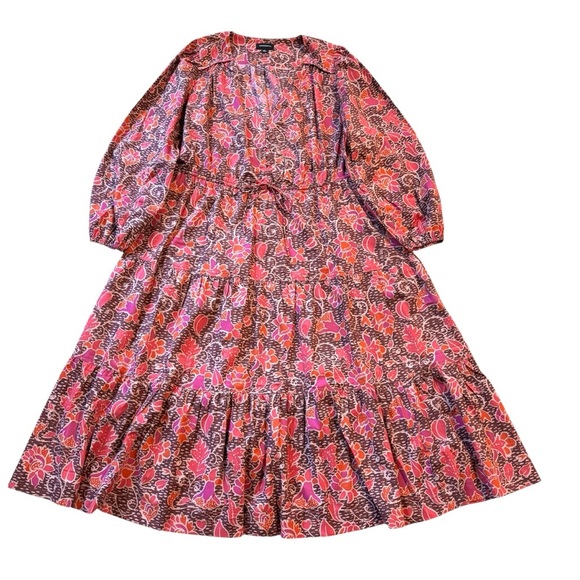 Summersalt Countryside Poplin Button Down Midi Dress Vineyard Blooms Pinot 2X - Picture 7 of 16